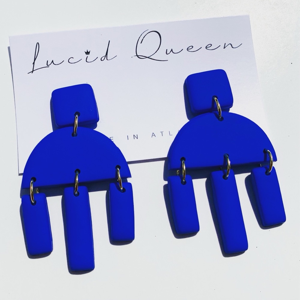 Royal Blue Aztec Earrings